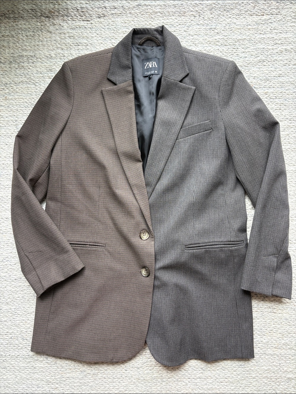 Zara 40L Two-Tone Brown and Gray Blazer